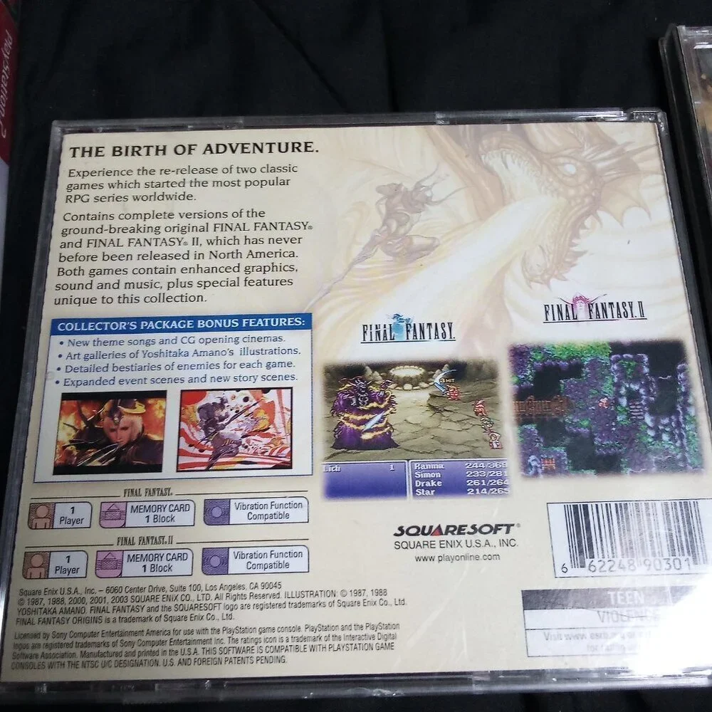 Playstation Final Fantasy Origins Tactics X-2 Lot (3 Games)